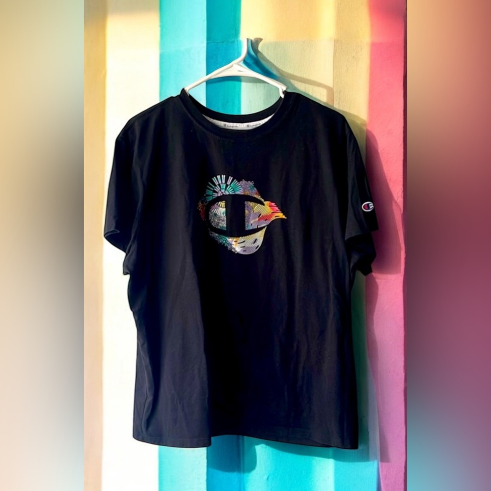 Champion Black Graphic Boxy Tee